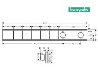 MEDIDAS TERMOSTATICA DUCHA EMPOTRADA RAINSELECT HANSGROHE